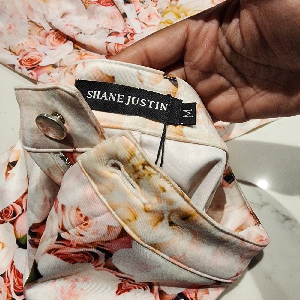 Shane Justin Floral Button-Up Shirt and Pants Set - Picture 5 of 7